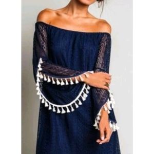 Navy blue crochet dress